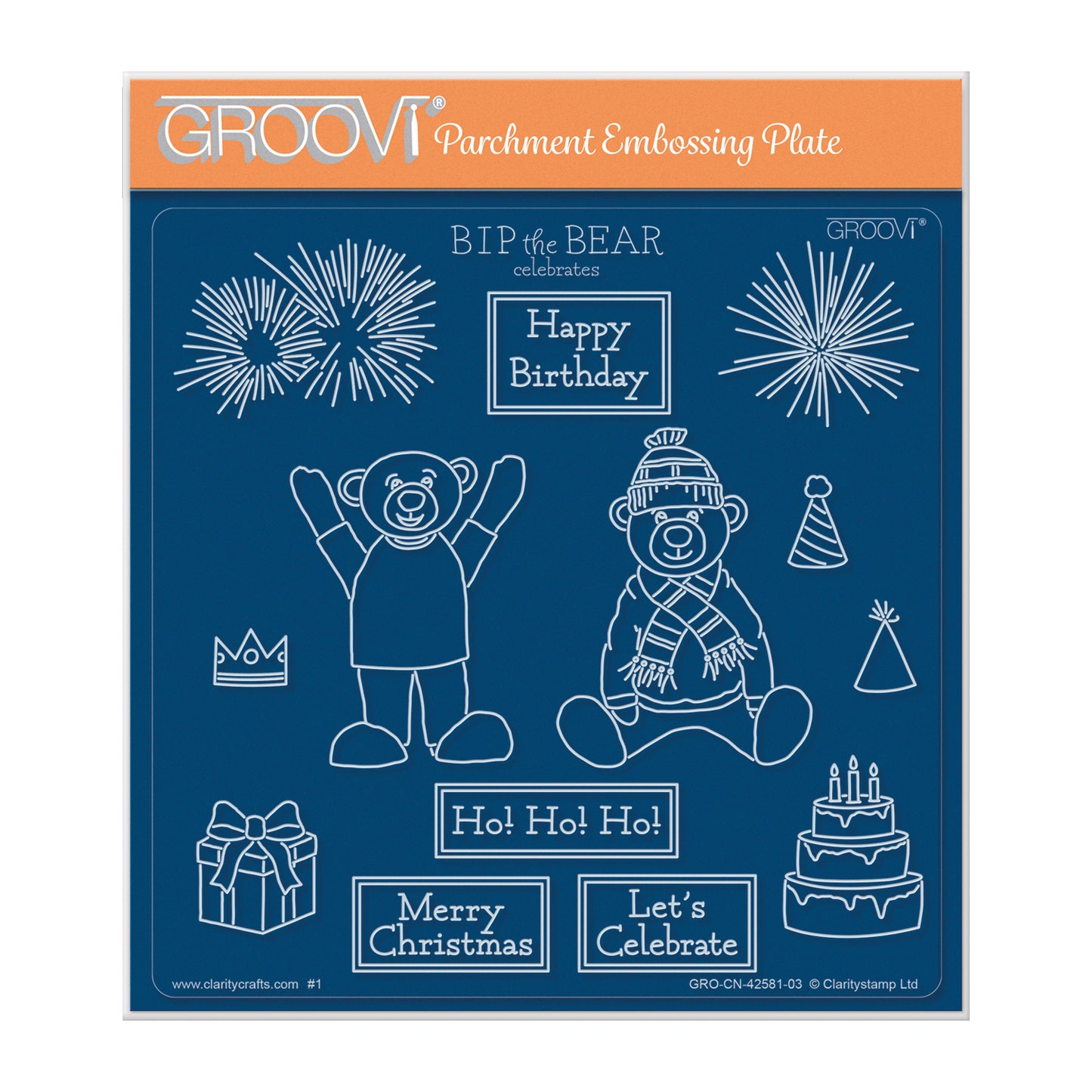 BIP the Bear Celebrates A5 Square Groovi Plate