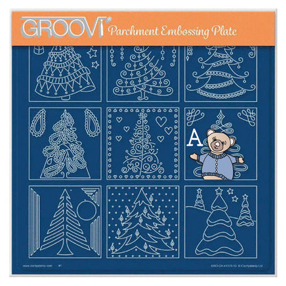 Barbara's Christmas Tree Sampler A4 Square Groovi Plate