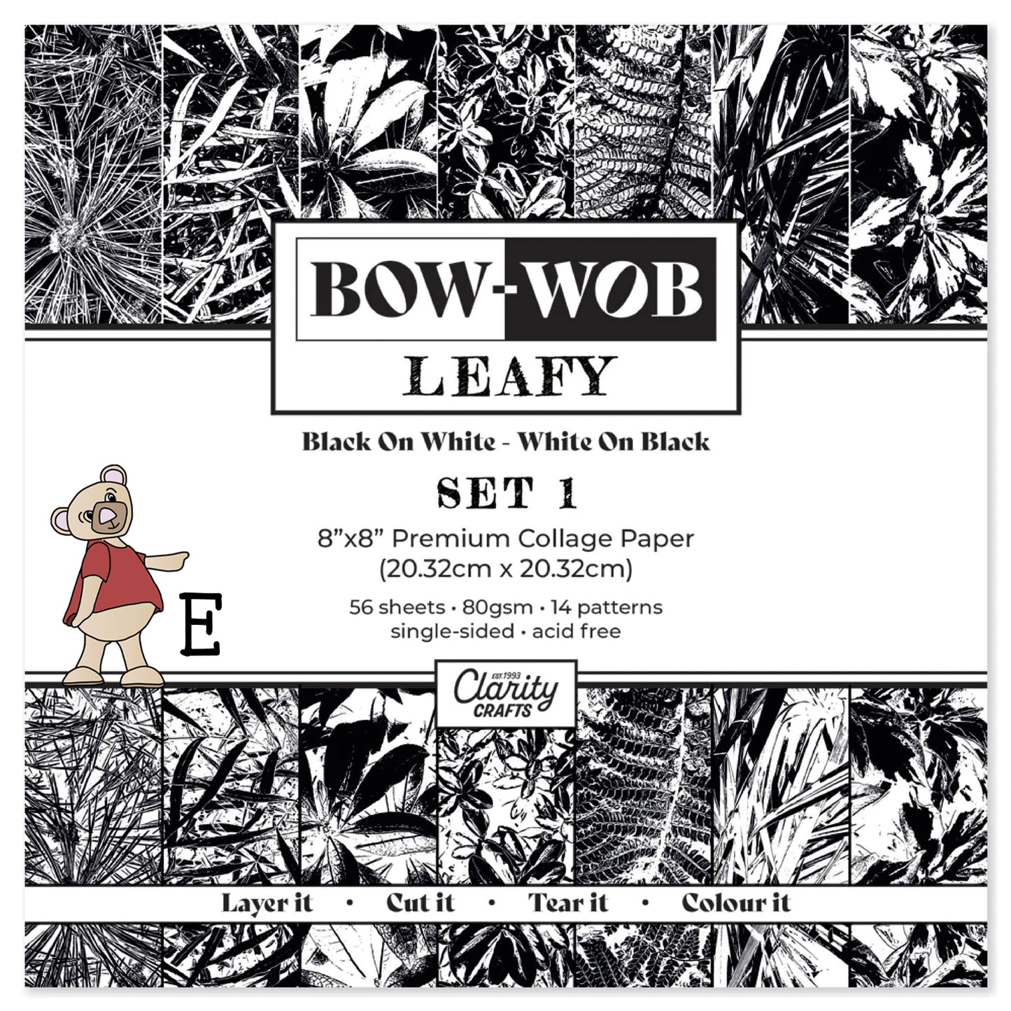 BOW-WOB 8" x 8" Collage Papers - Leafy Set 1
