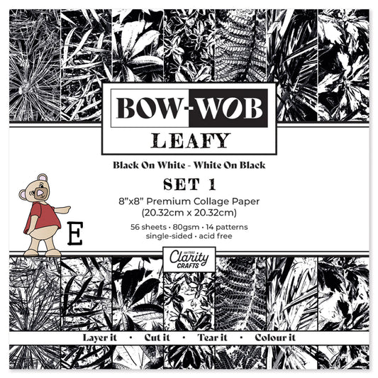 BOW-WOB 8" x 8" Collage Papers - Leafy Set 1