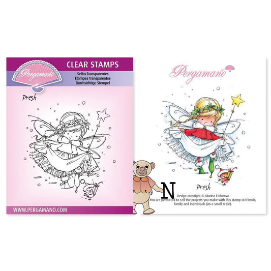 Christmas Poppets - Presh A6 Square Stamp - Artwork by Marina Fedotova