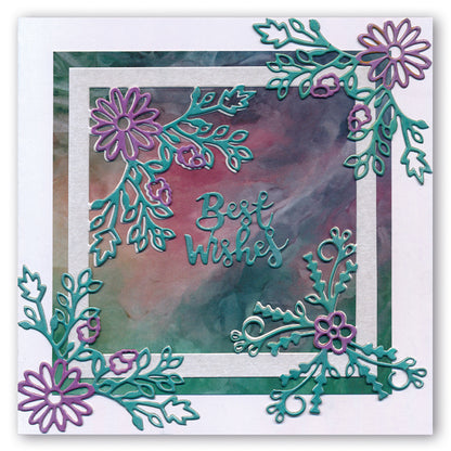 Love and Best Wishes Floral Frame Clarity Fresh Cut Die
