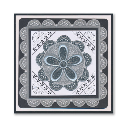 Tina's Buttercups & Fans Embroidery Parchlet A6 Square Groovi Plate