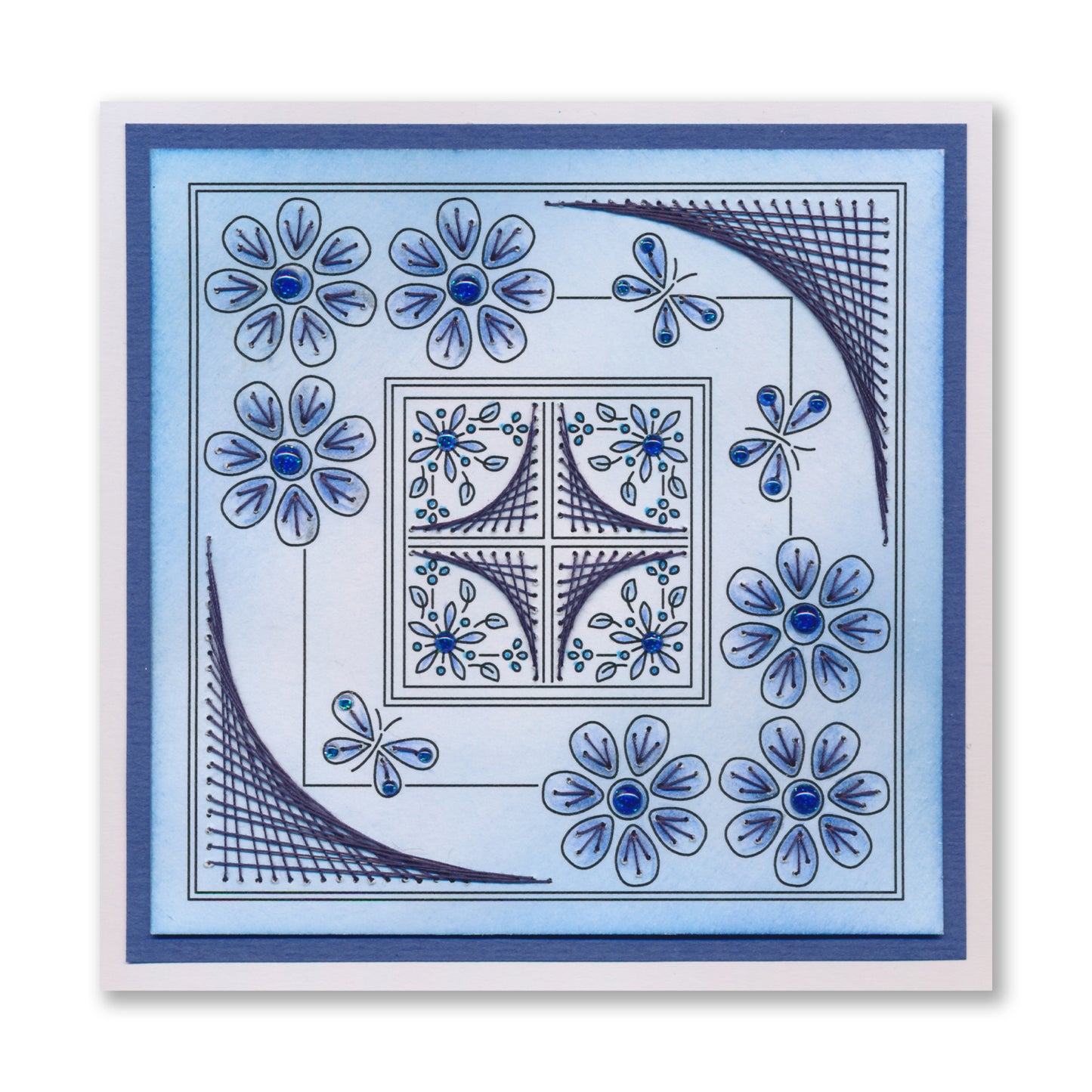 Paper Stitch by Clarity - 04 - Butterflies & Daisies Embroidery Card Pack