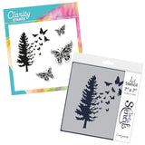 Butterfly Tree A5 Square Stamp & Stencil Duo