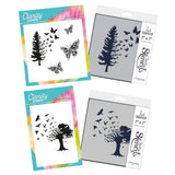 Butterfly & Bird Trees A5 Square & A6 Stamp & Stencil Collection