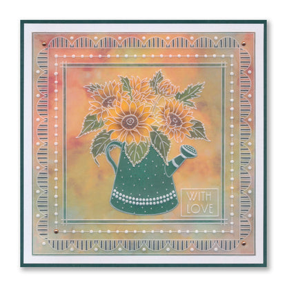 Linda's Sunflowers with Watering Can Midi Groovi Plate
