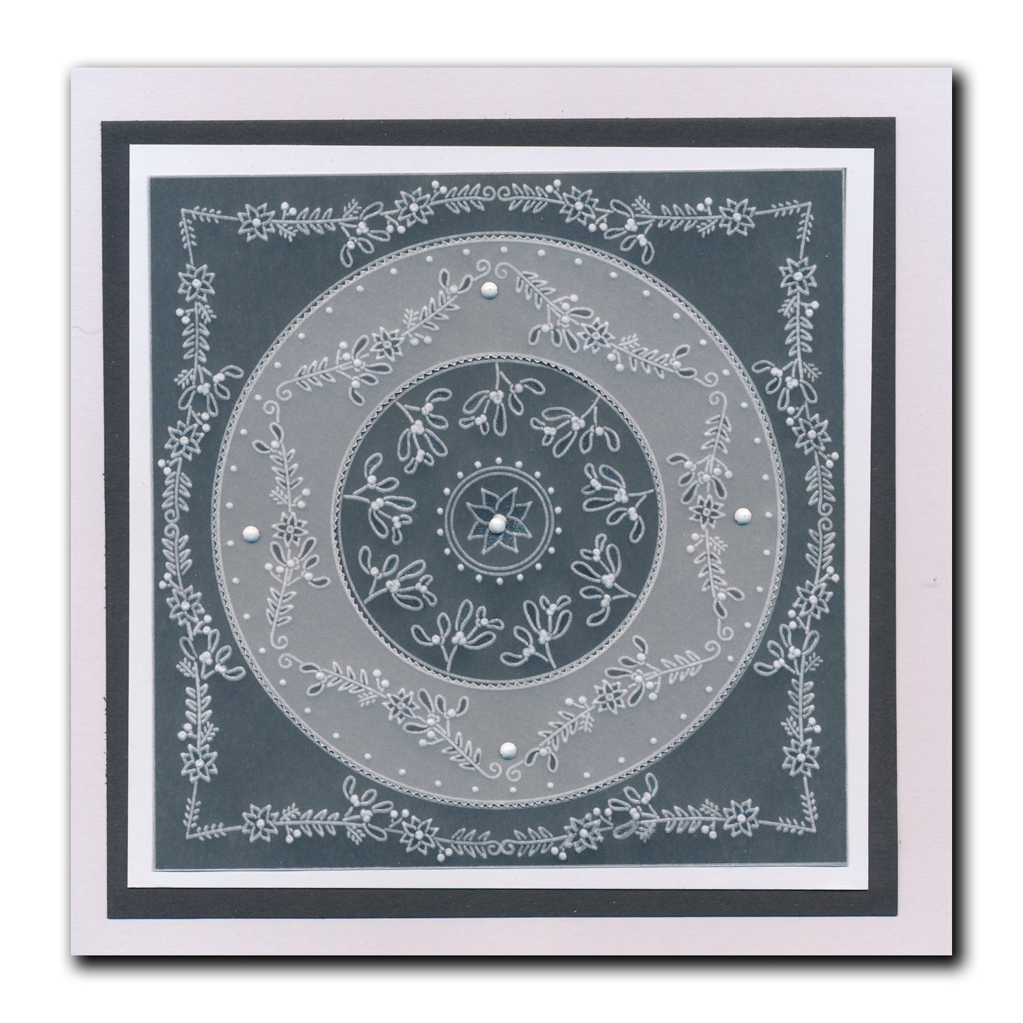 Jazz's Winter Mistletoe Frame A5 Square Groovi Plate