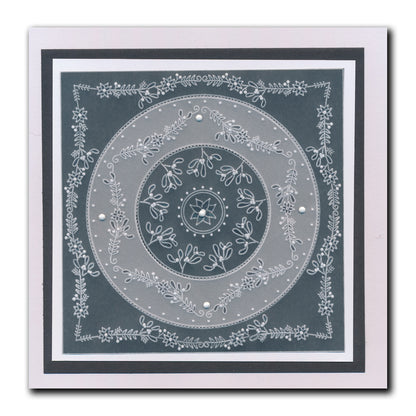 Jazz's Winter Mistletoe Frame A5 Square Groovi Plate