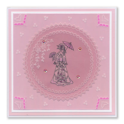 Linda's Geisha in Silk Layering Frame A4 Square Groovi Plate