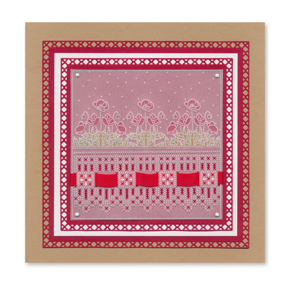 Linda's 123 - Wild Flowers A5 Square Groovi Plate