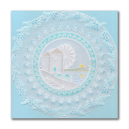 Linda's Windmills of Mykonos Layering Frame A4 Square Groovi Plate