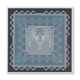 Linda's Dotty Cross-Stitch Christmas Layering Frame A4 Square Groovi Plate