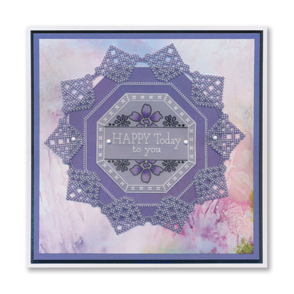 Tina's Floral Samplers A4 Groovi Plate Duo with 8x8 Rainbow River Designer Parchment