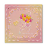 Linda's Floral Gifts A5 Square Groovi Plate Collection with A5 Green Two Tone Parchment