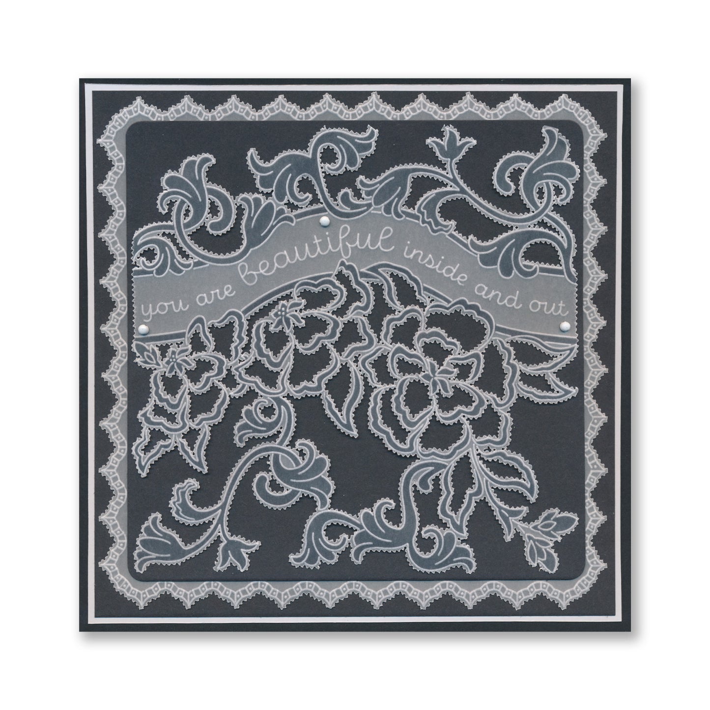 Linda's Richelieu Lace You Are Beautiful A5 Square Groovi Plate