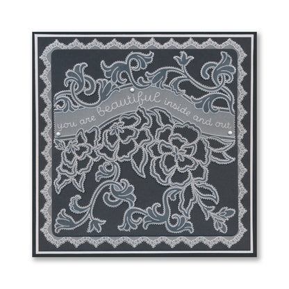 Linda's Richelieu Lace You Are Beautiful A5 Square Groovi Plate