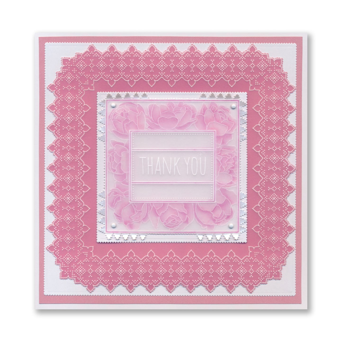 Floral Frame & Sentiments - Thank You Peonies A6 Square Groovi Plate