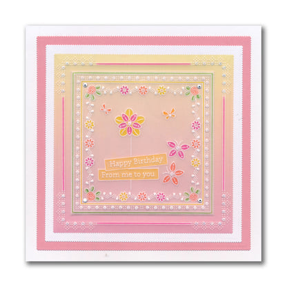 Tina's Floral Layering Parchlets A6 Square Groovi Plate Quartet