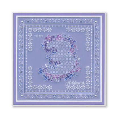 Linda's Floral Numbers A6 Square Groovi Plate Collection
