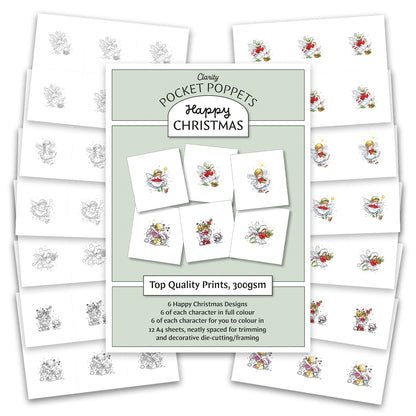 Happy Christmas - Pocket Poppets Card Toppers