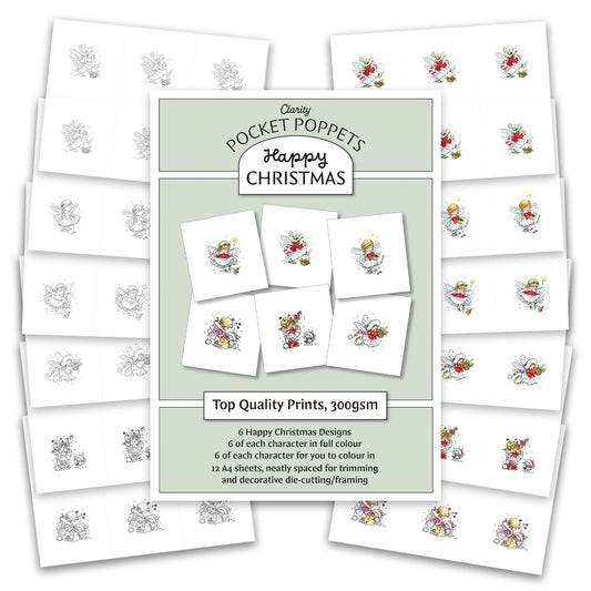 Happy Christmas - Pocket Poppets Card Toppers