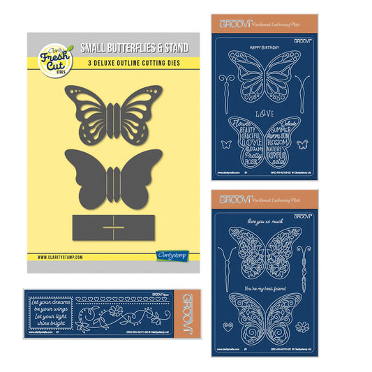 A Kaleidoscope of Small Butterflies - Groovi & Fresh Cut Dies Collection
