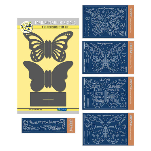 A Kaleidoscope of Large Butterflies - Groovi & Fresh Cut Dies Collection