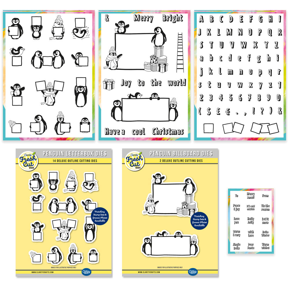 Penguins, Letterboxes, Billboards & ABC Stamp, Mask & Die Collection