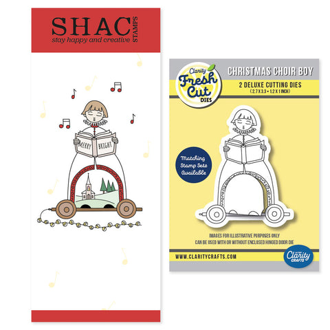 Barbara's SHAC Choir Boy Wooden Toy A4 Slim Stamp & Die Duo