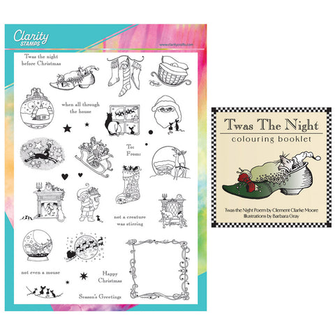 Twas the Night Sampler A4 Stamp Set & Colouring Booklet