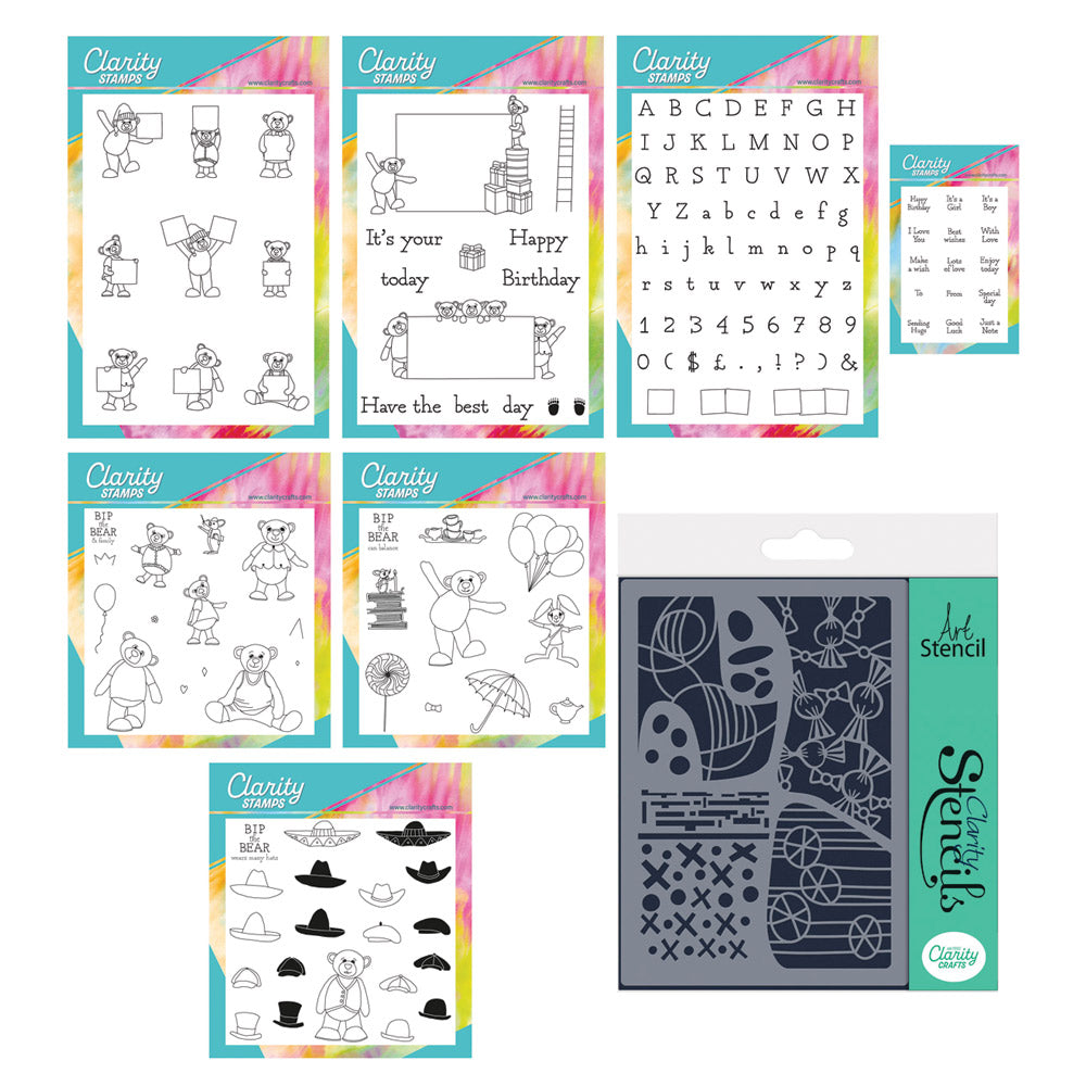BIP the Bear Complete Stamp, Mask & Stencil Collection with FREE Gifts worth £16.48