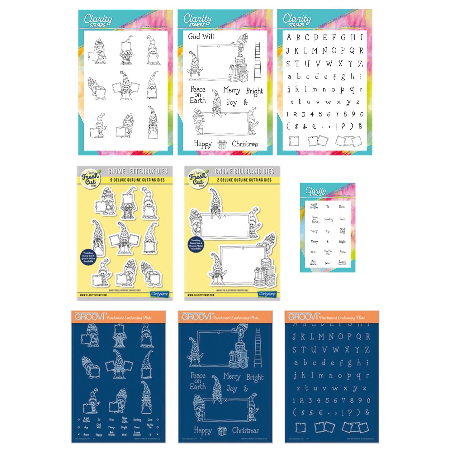 Barbara's Feel Güd Gnomes, Letterboxes, Billboards & ABC A5 Stamp, Dies & Groovi Collection