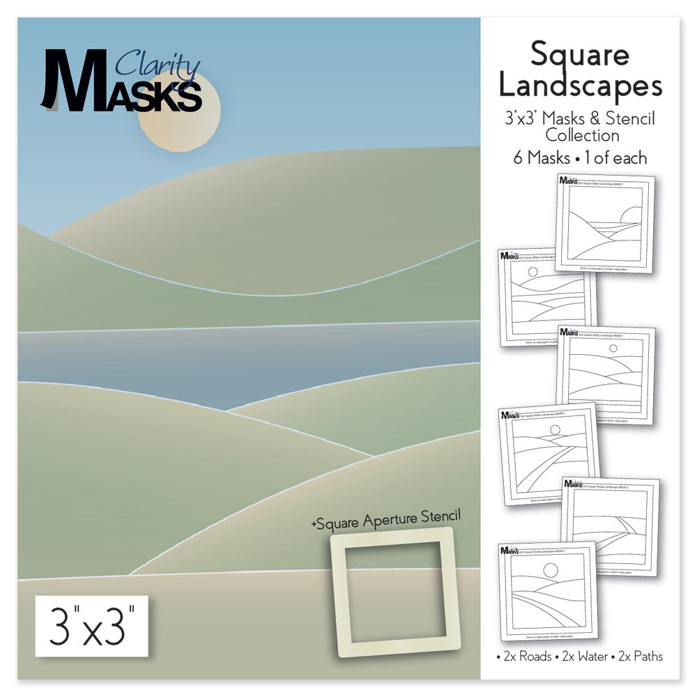 Square Landscapes - 3" x 3" Mask & Stencil Collection