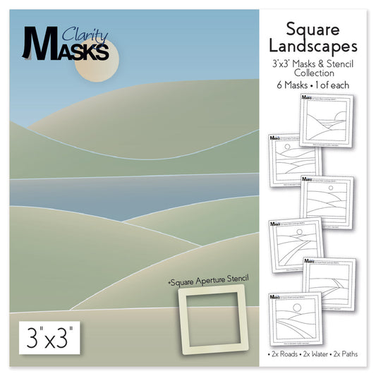 Square Landscapes - 3" x 3" Mask & Stencil Collection