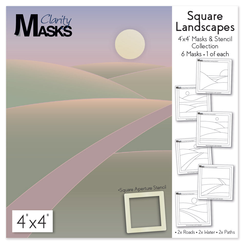 Square Landscapes - 4" x 4" Mask & Stencil Collection