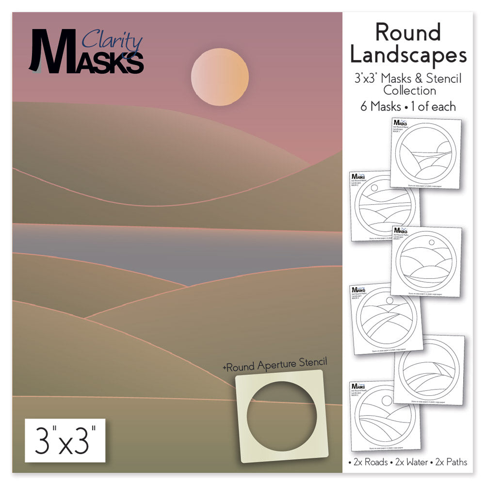Round Landscapes - 3" x 3" Mask & Stencil Collection