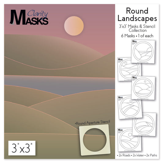 Round Landscapes - 3" x 3" Mask & Stencil Collection