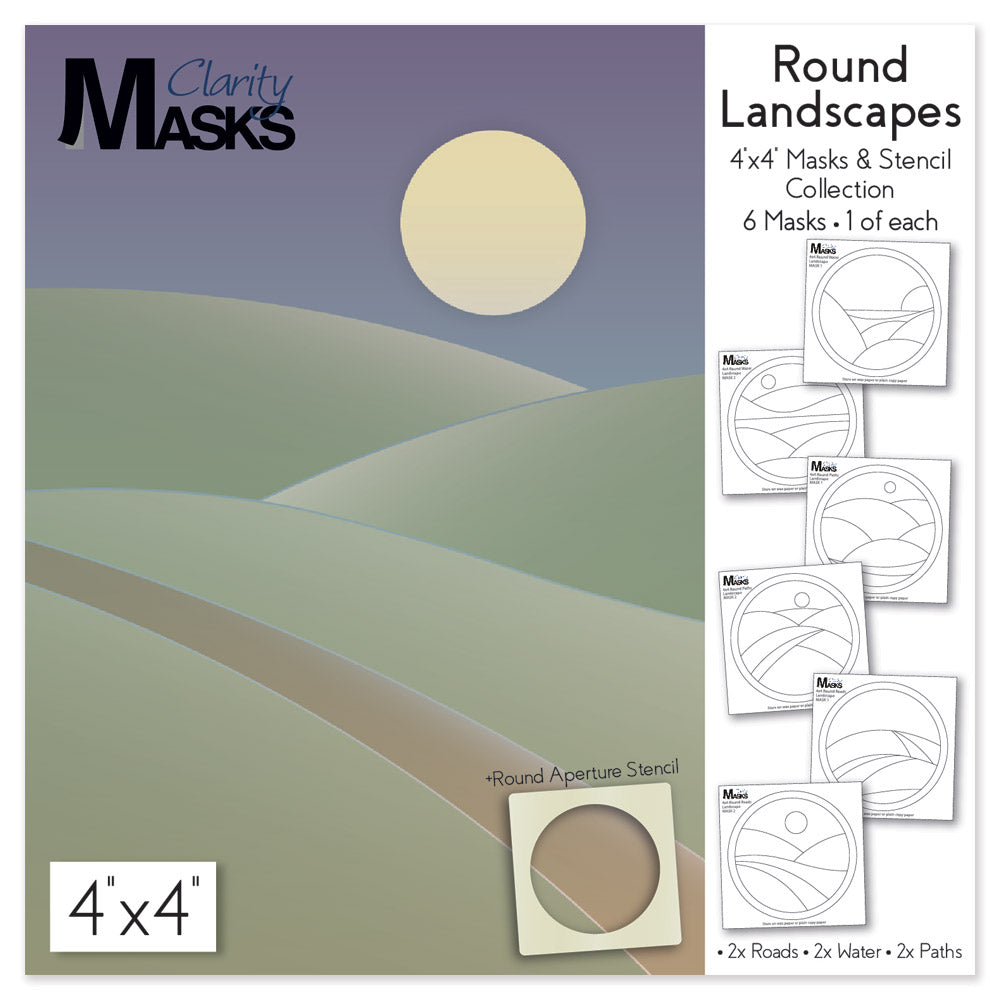 Round Landscapes - 4" x 4" Mask & Stencil Collection