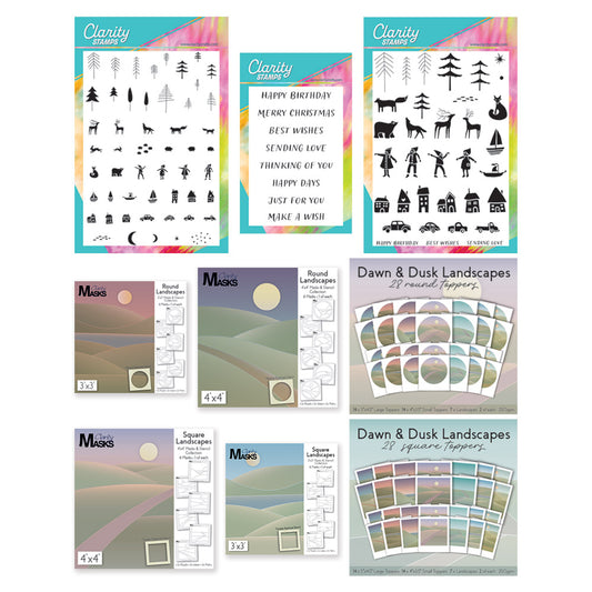 Folk Art & Landscapes Stamps, Masks & Toppers Collection