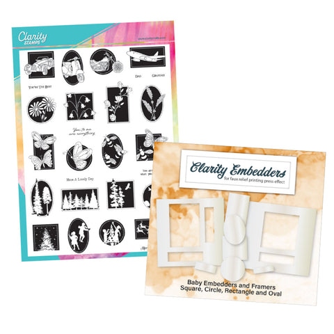 Just Silhouette Framers Sampler A4 Stamp Set with Baby Embedders and Frames