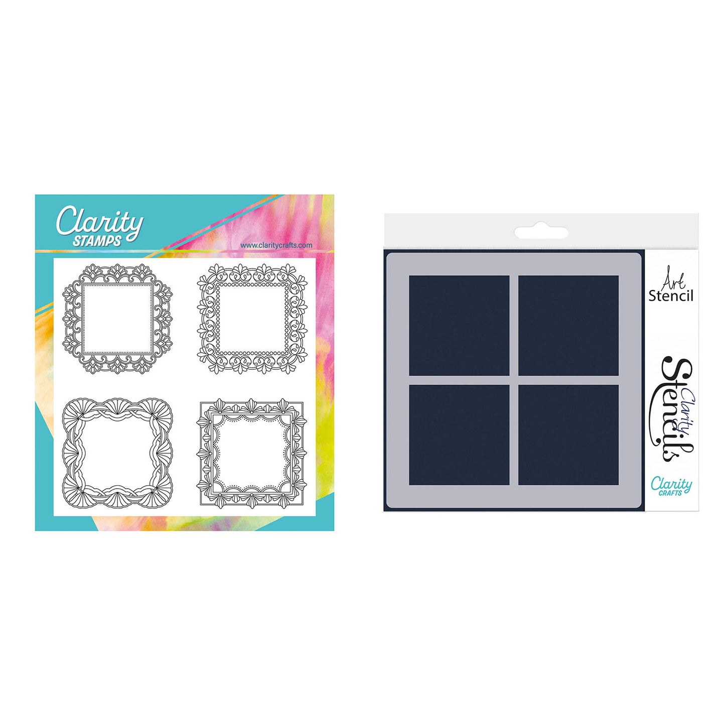 Art Deco Square Frames & Large Framework Squares Stamp & Stencil Duo