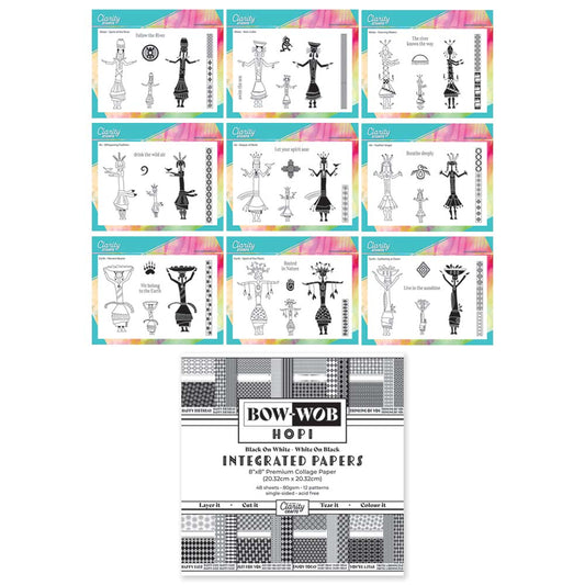 Hopi Dancers A6 Stamp Collection & BOW-WOB Hopi Integrated Papers 8" x 8"