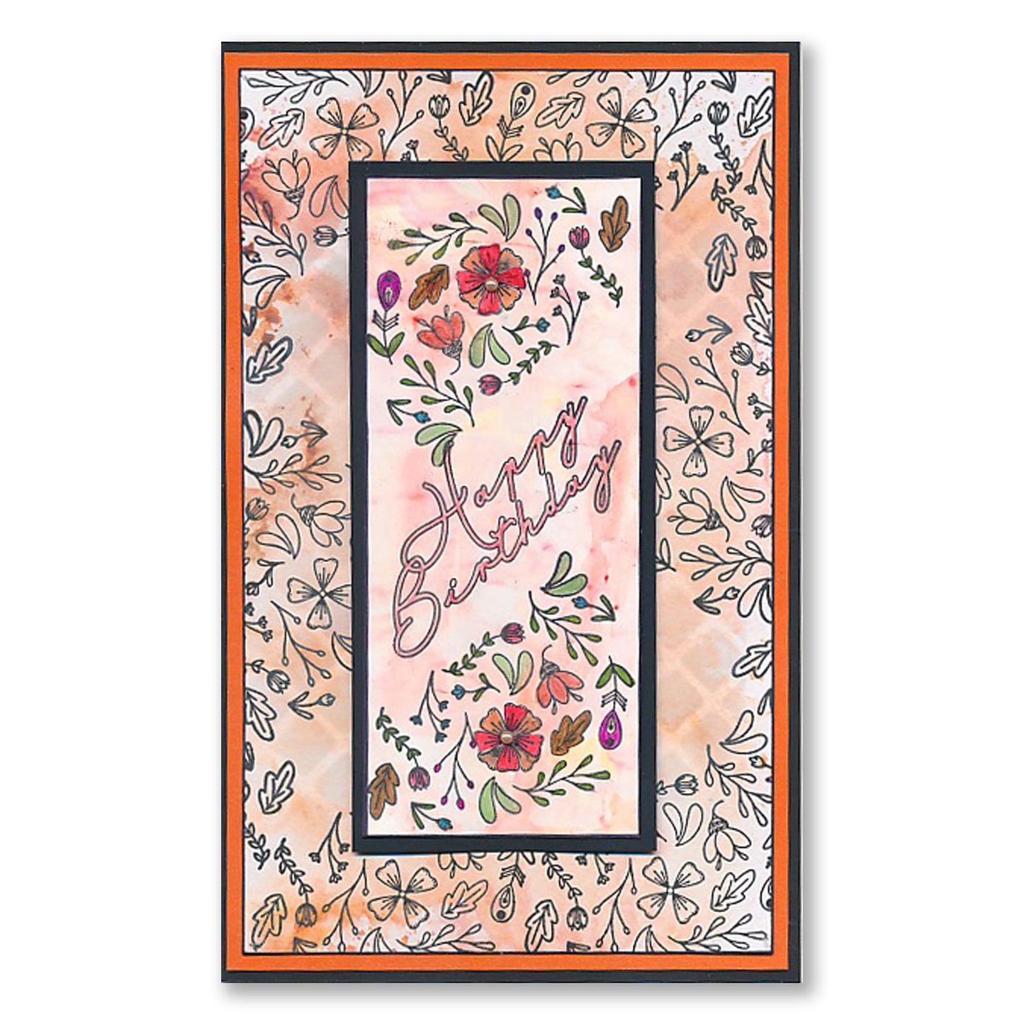 KISS by Clarity - Jazz's Happy Birthday Colour Me Pattern A6 Stamp Set