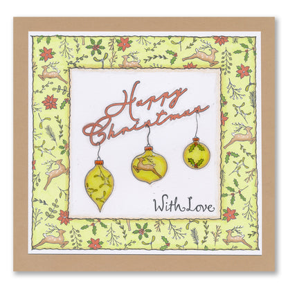 KISS by Clarity - Jazz's Happy Christmas Colour Me Pattern A6 Stamp Set