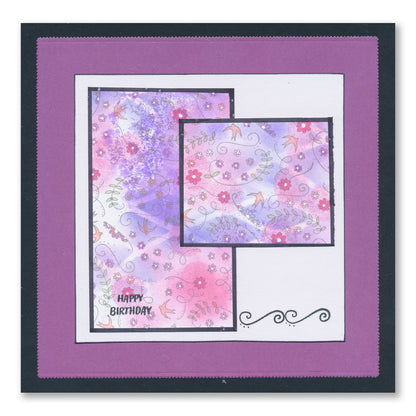 KISS by Clarity - Jazz's Thinking of You Colour Me Pattern A6 Stamp Set