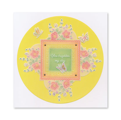 Jazz's Sending Birthday Wishes - Floral Panels A6 Square Groovi Plate