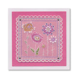 Tina's Floral Samplers A4 Groovi Plate Duo with 8x8 Rainbow River Designer Parchment