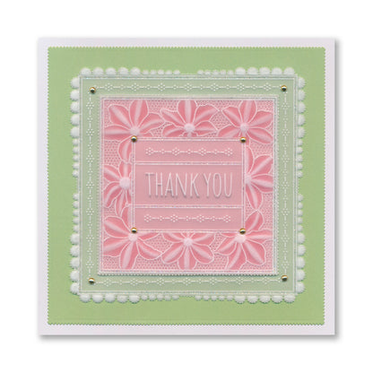 Floral Frame & Sentiments A6 Square Groovi Plate Collection