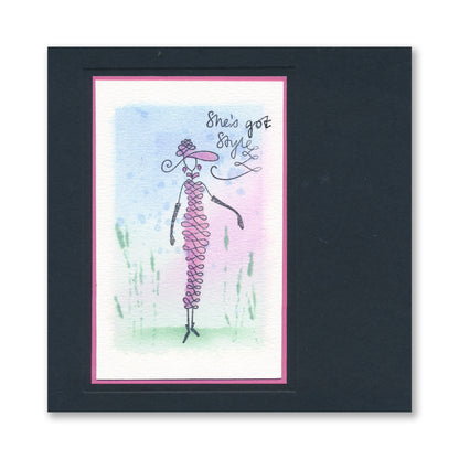 Barbara's SHAC Calligraphy Girls A5 Square Stamp Set